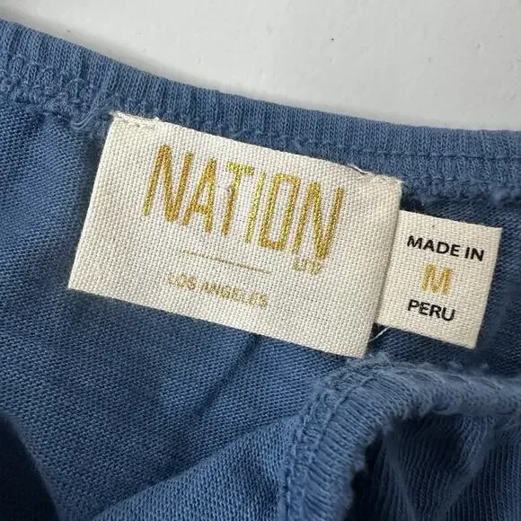 Nation LTD Top Womens Medium Carolina Blue‎ Dale Renaissance Puff Sleeve NWT - Picture 4 of 10